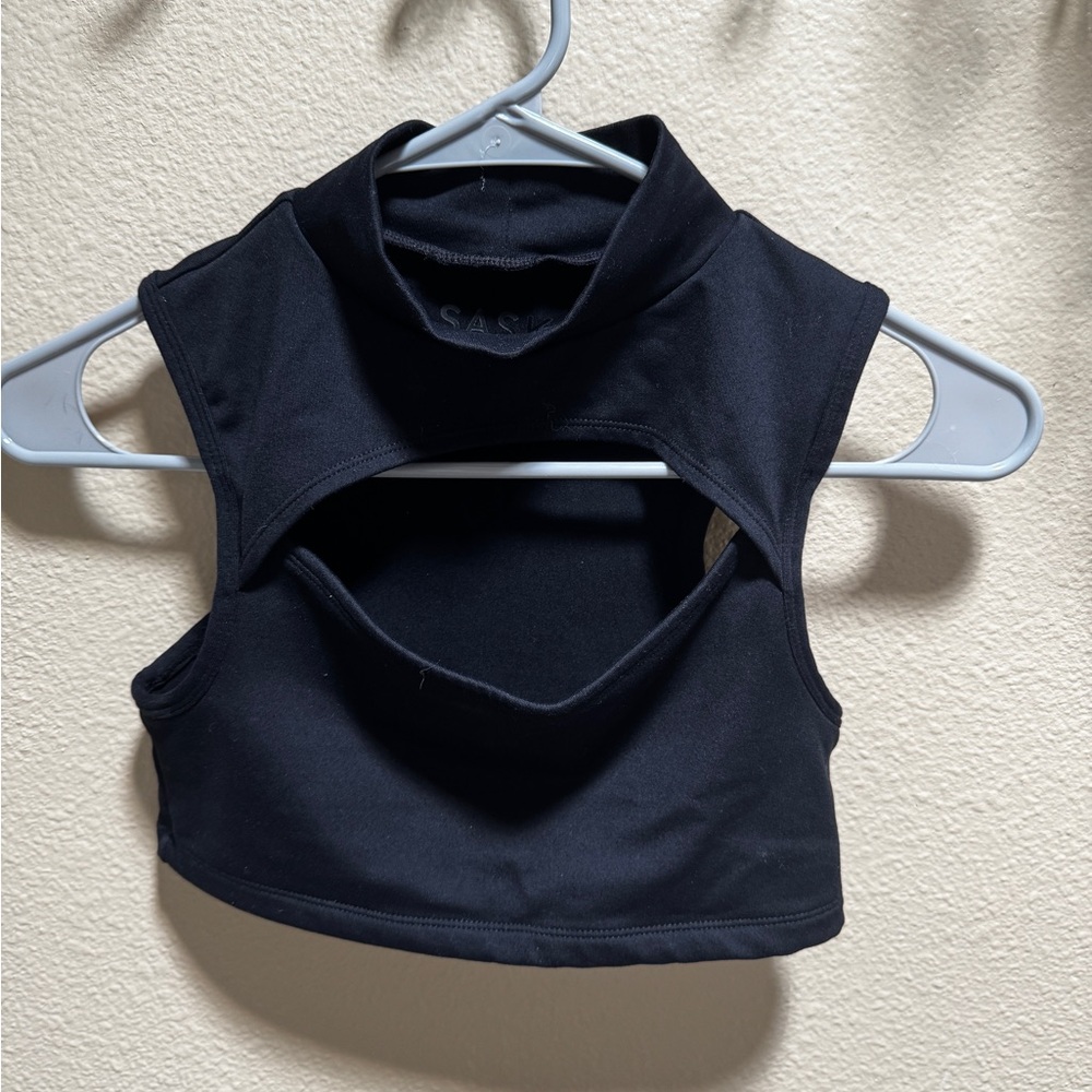 Saski Collection Black Cutout Sports Bra